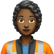Black girl with hi vis jacket  sticker