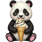 Panda eating ice cream sticker