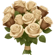 Beige and Brown roses Bouquet  sticker
