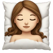 White girl with frekles Brown not curly hair sleeping peacfully on a pillow  sticker