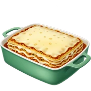 lasagna with parsley and melting cheese in a baking dish sticker