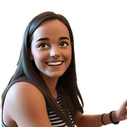 smiling girl in restaurant sticker