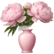 light pink peonies in light pink vase sticker