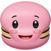 Macaroon with cute face sticker