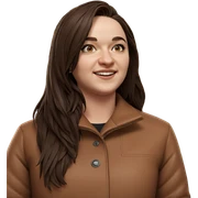 smiling girl in brown jacket sticker