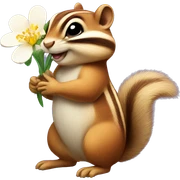Chipmunk with flowers sticker