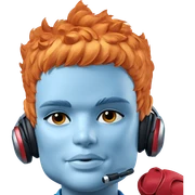 blue skin boy with headphones sticker