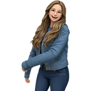 smiling girl in denim jacket sticker