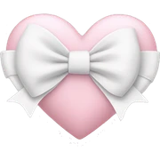 Pastel pink heart with white bow sticker
