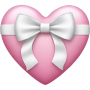Pink heart with white bow sticker