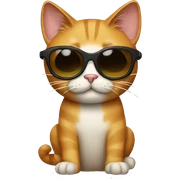 Cat with sunglasses sticker