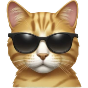 Cat with sunglasses sticker