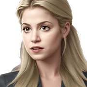 blonde girl in realistic portrait sticker