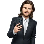 formal selfie in black suit sticker