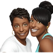 smiling couple with hoop earrings sticker