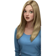 blonde girl in blue shirt sticker