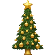 Christmas tree with gold decorations sticker