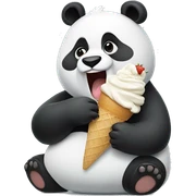 Panda eating ice cream sticker