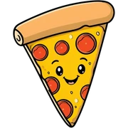 Pizza face sticker