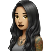 tattooed woman very attractive long hair sticker