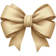 beige bow sticker