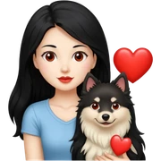  long hair crème charbonner German spitz red heart sticker