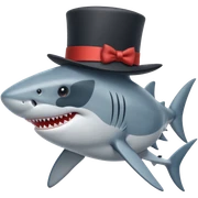 Shark with a top hat sticker
