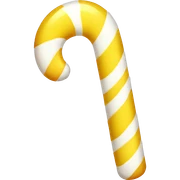 Yellow and white Candy cane  sticker