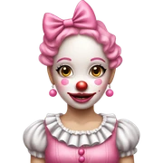 Pretty Pink clown girl with bows  sticker
