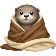 otter cozy in blanket sticker