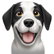 Black and white dog  sticker