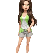 girl with brown hair and green eyes sticker