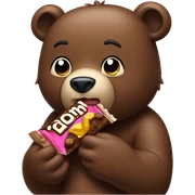 bear eating a candy bar sticker