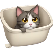 Cat in a litter box sticker