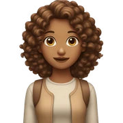 girl with curly brown hair sticker