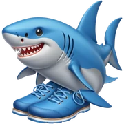Tiburón con zapatos azules  sticker