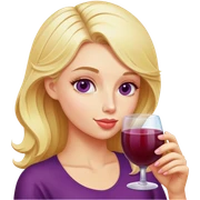 Blonde woman drinking grape juice sticker