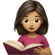 Brunette Girl reading  sticker