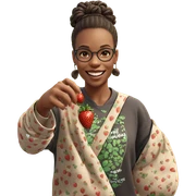 smiling girl with strawberries outdoors sticker