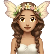 Beautiful fairy brown hair flowers sticker