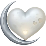 Heart on moon sticker