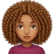 Brown skin girl with curly hair sticker