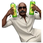 stylish dark-skinned man posing sticker
