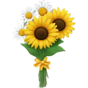 Sunflower and daisy bouquet  sticker