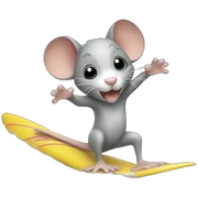 Surfing mouse sticker