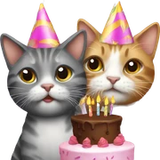 3 cats at a birthday party sticker