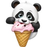 Panda eating ice cream sticker
