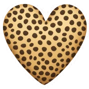 cheetah print heart sticker