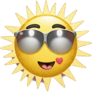 Sparkly sun blowing a kiss sticker