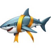 Shark With a ribbon sticker